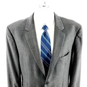 DAMAGED Joseph & Feiss Super 100s Wool 2 Button Blazer 44R Or Slim 46R Gray Shar